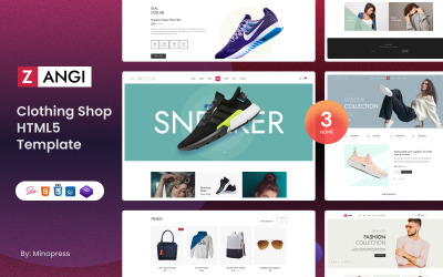 Zangi – moderní a minimální šablona HTML5 elektronického obchodu