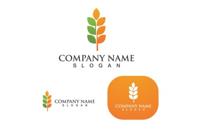 Blé Logo Agriculture Vector Icon Design V7
