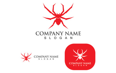 Elementos de plantilla de logotipo y símbolo de araña V