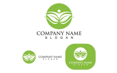 Green Leaf People Ecología Logo Elemento V3