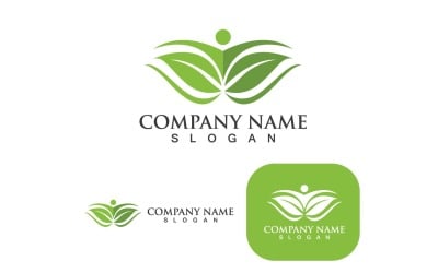 Green Leaf People  Ecology Logo  Element V2