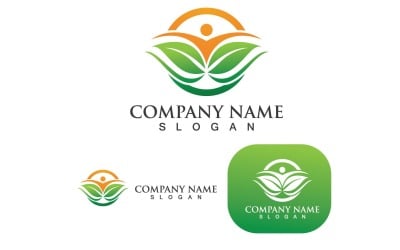 Green Leaf People  Ecology Logo  Element V