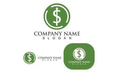 Dólar Logo Dinero Icono Plantilla Vector V2