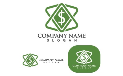 Dólar Logo Dinero Icono Plantilla Vector V6