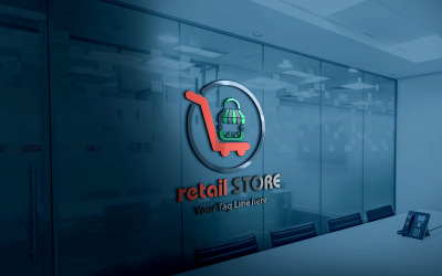 Дизайн логотипу роздрібного магазину | Дизайн кошика для покупок | Легко редагувати