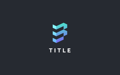 Logo Minimal Diverse 3 3D Three Blockchain Tech IT Letterform
