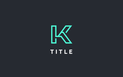Logo Minimal Diverse K Tech Line Glow Letterform