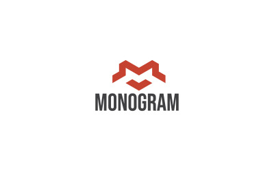 Monogram M list logo szablon wektor