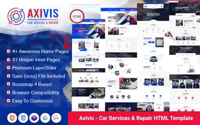 Axivis - 汽车车轮轮胎维修服务 HTML 模板