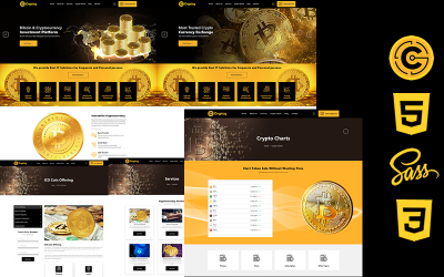 Cryptog - Bitcoin &amp;amp; Kryptowährung Html5 Css3 Theme Website-Vorlage