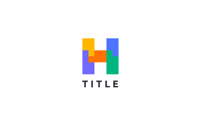 Diverse Moderne H-Fragment Buntes verspieltes Letterform-Logo