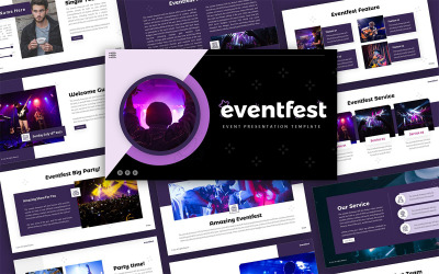 Eventfest Event Çok Amaçlı PowerPoint Sunum Şablonu