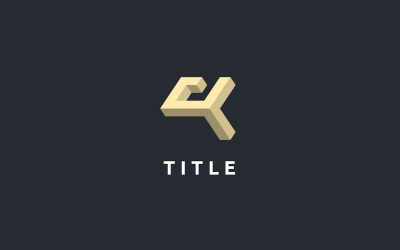 Farklı Modernite R 3D Altın Monogram Logo