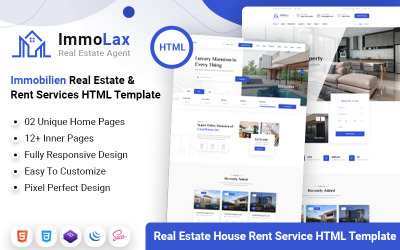 Immolax - Modelo HTML de serviços de agência de aluguel de venda de imóveis