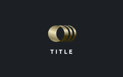 Luxury Modernity Ring OM Financial Logo dorato