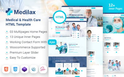 Medilax - Modèle HTML de pharmacie de soins de santé pour médecins