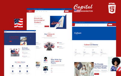 Modello HTML5 della cultura di Washington capitale