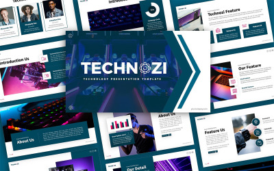 Plantilla de presentación de PowerPoint multipropósito Technozi Technology