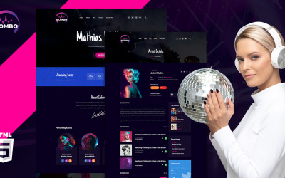 Bombo Music Artist Blog Шаблон веб-сайту HTML5