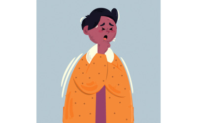 Coughing Person Concept Illustration