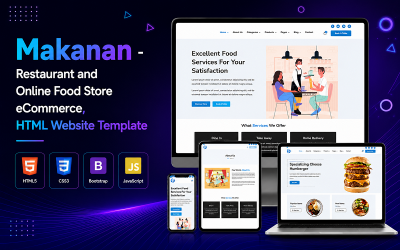 Makanan - Modelo de site HTML de comércio eletrônico para restaurante e loja de comida on-line