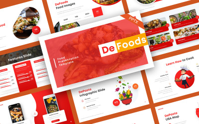 Modèle PowerPoint de nourriture moderne de DeFoods