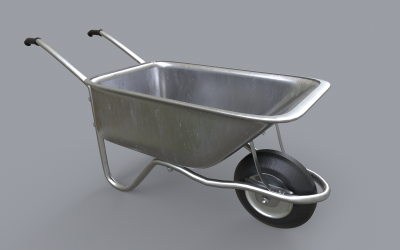 Modelo 3D Highpoly de carrinho de mão