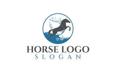 Pferderennen Custom Design Logo-Vorlage 3