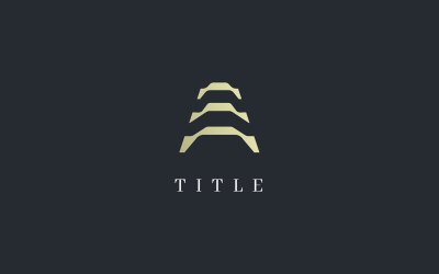 Logo astratto del tempio dorato della torre di modernità di lusso