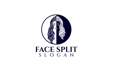 Logo de conception personnalisée de visage de fille de beauté