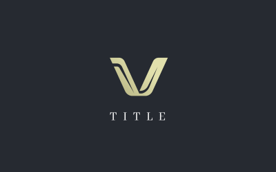 Luxuriöses modernes V-Blatt-natürliches goldenes Monogramm-Logo