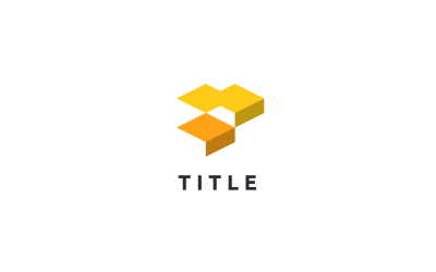 Minimalist Modernite Blok Küp Teknoloji İstifleme Logosu