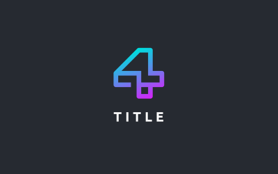 Minimalistic Modernity 4 Four Tech Line Logo