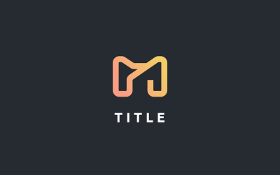 Minimalistische Moderne M Orange Tech Line Logo