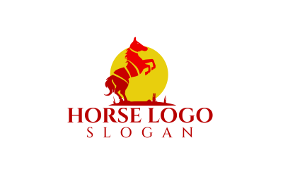 Modello di logo di design personalizzato per corsa di cavalli 4