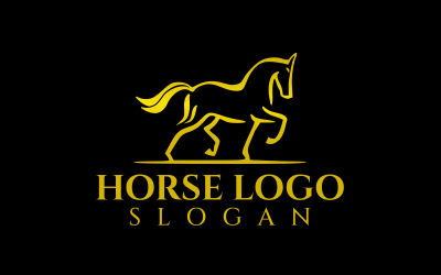 Modello di logo di design personalizzato per corsa di cavalli 5