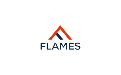 Modello di progettazione del logo della lettera F di fiamme