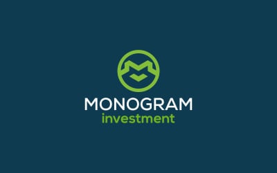 Monogram M Minimalist letter logo design template