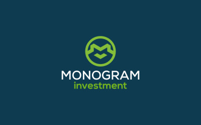 Monogram M Šablona návrhu s minimalistickým písmenem loga