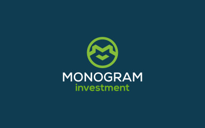 Plantilla de diseño de logotipo de letra minimalista Monogram M