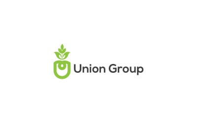 u letter logo ,eco care logo design