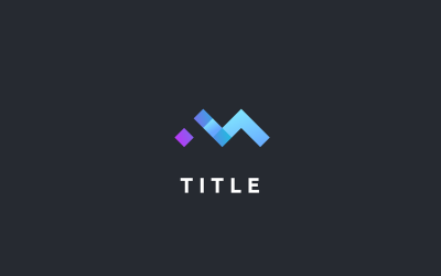标志性的现代性 M Tech Fintech Letterform Logo