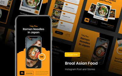 Breal - Asian Food Instagram Post and Stories Google Slide Mall