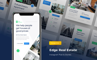 Edge - 房地产 Instagram 帖子和故事 Google 幻灯片模板