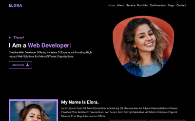 Elora - безкоштовний HTML5 шаблон цільової сторінки особистого портфоліо