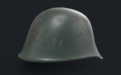 Modelo 3D de baixo poli de Stahlhelm alemão da Segunda Guerra Mundial
