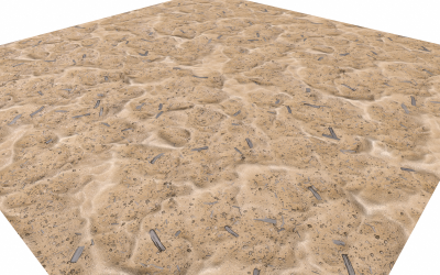 Песочный высокополигональный пейзаж 3D модель