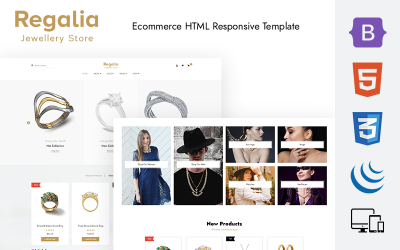 Regalia Mücevher Mağazası - e-ticaret Web Sitesi şablonu