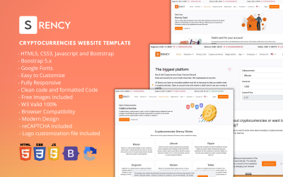Srency - HTML-шаблон сайта о криптовалютах