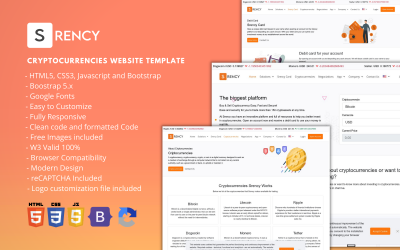 Srency - Modelo de site de criptomoedas HTML